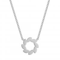 Stainless Steel Jewelry Necklace 304 Stainless Steel with 5cm extender chain Flower Vacuum Ion Plating for woman & hollow Length 45 cm Sold By PC
