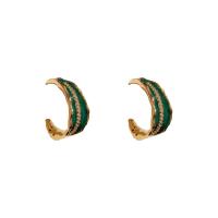Befestiger Zirkonia Messing Ohrring, vergoldet, Modeschmuck & Micro pave Zirkonia & für Frau, keine, frei von Nickel, Blei & Kadmium, 11x25mm, verkauft von Paar