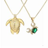 Cubic Zircon Micro Pave Brass Necklace Animal plated fashion jewelry  & micro pave cubic zirconia & enamel nickel lead & cadmium free Sold By PC