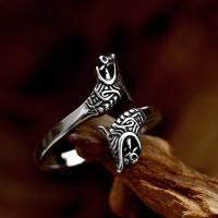 Titanium Steel Finger Ring, Dragon, polished, vintage & different size for choice & for man, original color, US Ring Size:7-12, Sold By PC