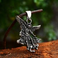 Stainless Steel Pendants, 304 Stainless Steel, Angel, polished, vintage & DIY, original color, 27.90x41.60mm, Sold By PC