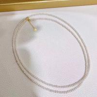 Sladkovodní Pearl svetr řetěz náhrdelník, s Slitina mědi, módní šperky & pro ženy, bílý, 4.5-5.5mm, Délka Cca 80 cm, Prodáno By PC