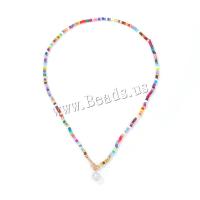 Glass Seed Beads Necklace Seedbead with Plastic Pearl handmade fashion jewelry & for woman multi-colored nickel lead & cadmium free Length Approx 44 cm Approx 48 cm Sold By PC