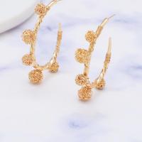 Tibetan Style Stud Earring, gold color plated, fashion jewelry & for woman, nickel, lead & cadmium free, 45x65mm, Sold By Pair