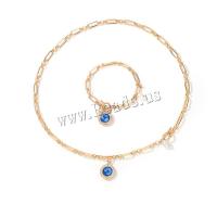 Zinc Alloy Jewelry Sets with Plastic Pearl fashion jewelry & for woman & with rhinestone golden nickel lead & cadmium free Length Approx 50 cm Approx 20 cm Sold By PC