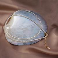 Ferskvandsperle Messing kæde halskæde, med Kobberlegering, mode smykker & forskellig størrelse for valg & for kvinde, hvid, Længde Ca. 40 cm, Solgt af PC