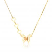 Edelstahl Schmuck Halskette, Titanstahl, mit Verlängerungskettchen von 5cm, 24 K vergoldet, Modeschmuck & für Frau, goldfarben, Länge ca. 45 cm, verkauft von PC