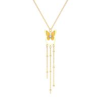 Titanstahl Halskette, mit Verlängerungskettchen von 5cm, 24 K vergoldet, Modeschmuck & Micro pave Zirkonia & für Frau, goldfarben, Länge:ca. 45 cm, verkauft von PC