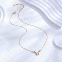 Titanstahl Halskette, mit Verlängerungskettchen von 5cm, 24 K vergoldet, Modeschmuck & für Frau & mit Strass, goldfarben, Länge:ca. 45 cm, verkauft von PC