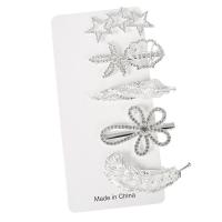 Hair Slide Zinc Alloy with Plastic Pearl plated fashion jewelry & for woman & with rhinestone Sold By Bag