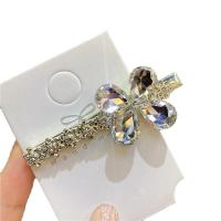 Alligator Hair Clip Zinc Alloy plated fashion jewelry & for woman & with rhinestone Sold By PC