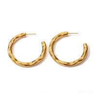 Boucle d'oreille de gaujon en acier inoxydable, Acier inoxydable 304, bijoux de mode & pour femme, doré, 45.60x5.10mm, Vendu par paire