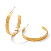 Boucle d'oreille de gaujon en acier inoxydable, Acier inoxydable 304, bijoux de mode & pour femme, doré, 40x5.20mm, Vendu par paire