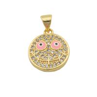 Evil Eye Pendants, Brass, high quality gold color plated, DIY & micro pave cubic zirconia, more colors for choice, nickel, lead & cadmium free, 21x14x3mm, Hole:Approx 0.3mm, Approx 30PCs/Lot, Sold By Lot