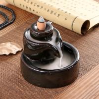 Backflow Incense Burner, Porcelain, handmade, for home and office & durable, 100x100x80mm, Sold By PC