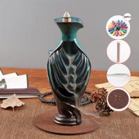 Backflow Incense Burner, Porcelain, handmade, for home and office & durable, blue, 80x60x180mm, Sold By PC