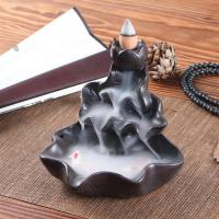 Backflow Incense Burner, Porcelain, handmade, for home and office & durable, more colors for choice, 115x110x100mm, Sold By PC