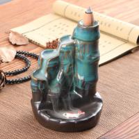 Backflow Incense Burner, Porcelain, handmade, for home and office & durable & multifunctional, 95x90x130mm, Sold By PC