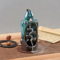Backflow Incense Burner, Porcelain, half handmade, for home and office & durable, 80x80x190mm, Sold By PC