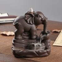 Backflow Incense Burner Purple Clay Elephant handmade for home and office & durable Sold By PC