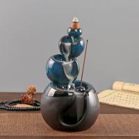 Backflow Incense Burner, Porcelain, handmade, for home and office & durable, 105x90x175mm, Sold By PC
