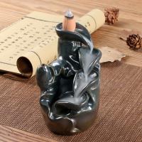 Backflow Incense Burner, Porcelain, handmade, for home and office & durable, 60x70x110mm, Sold By PC