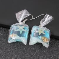 Resin Earring, with Dried Flower, fashion jewelry & different styles for choice & for woman, 45x23mm, Sold By Pair
