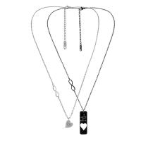 Couple Necklace 304 Stainless Steel with 2.36inch 2.56inch extender chain plated 2 pieces & fashion jewelry & Unisex Length Approx 18.11 Inch Approx 20.08 Inch Sold By Set