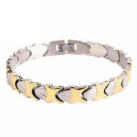 Titanium Steel Bracelet & Bangle, gold color plated, fashion jewelry & for man, 10mm, Length:Approx 7.87 Inch, Sold By PC