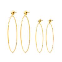 Stainless Steel Hoop Earring, 304 Stainless Steel, fashion jewelry & different size for choice & for woman, more colors for choice, Sold By Pair
