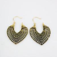 Zinc Alloy Drop Earrings Heart plated vintage & for woman nickel lead & cadmium free Sold By Pair