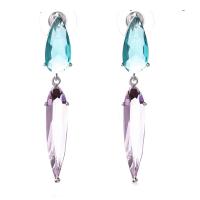 Brass Drop Earring with Rhinestone plated for woman nickel lead & cadmium free Sold By Pair