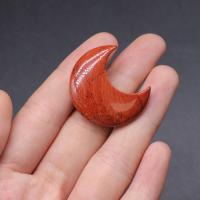 Fashion Decoration, Natural Stone, with Quartz, Moon, polished, durable & different materials for choice, more colors for choice, 25x30mm, Sold By PC