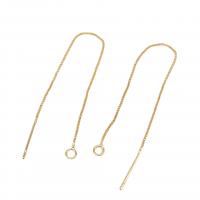 Brass Earring thread, real gold plated, DIY & box chain, 95mm, Sold By PC