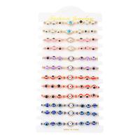 Tibetan Style Bracelet Set, with Glass Beads & Polyester Cord, Evil Eye, plated, Bohemian style & for woman & with rhinestone, mixed colors, Length:Approx 7-11 Inch, Sold By Set