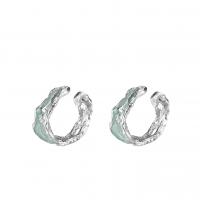 925 argento sterlina gioielli per orecchio, placcato platino, gioielli di moda & per la donna & smalto, 11mm, Venduto da PC
