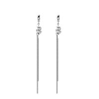 925 Sterling Silver Tassel Earring with Plastic Pearl platinum plated Korean style & for woman 80mm Sold By PC