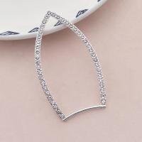 DIY Jewelry Supplies Zinc Alloy silver color plated with rhinestone nickel lead & cadmium free Sold By Bag