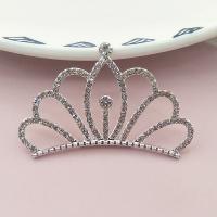 DIY Jewelry Supplies Zinc Alloy Crown silver color plated with rhinestone nickel lead & cadmium free Sold By Bag