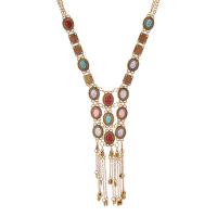 Zinklegierung Schmuck Halskette, mit Türkis, plattiert, Modeschmuck & Bohemian-Stil & für Frau, keine, frei von Nickel, Blei & Kadmium, 80x20cm, verkauft von PC