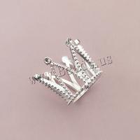 DIY Jewelry Supplies, Tibetan Style, Crown, silver color plated, with rhinestone, nickel, lead & cadmium free, 21x22mm, 10PCs/Bag, Sold By Bag