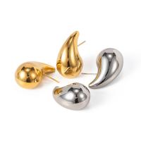 Stainless Steel Stud Earrings, 304 Stainless Steel, Vacuum Ion Plating, fashion jewelry & for woman, more colors for choice, 31.50x17.30mm, Sold By Pair