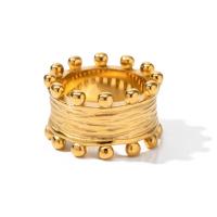 Палец кольцо из нержавеющей стали, Нержавеющая сталь 304, ювелирные изделия моды & разный размер для выбора & Женский, Золотой, 13.30mm, продается PC