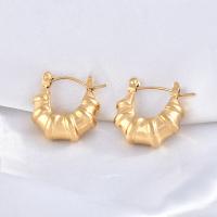 Titanium Steel  Earring, Vacuum Ion Plating, fashion jewelry & for woman, golden, 17.20x17.30mm, Sold By Pair