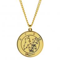 Stainless Steel Jewelry Necklace 304 Stainless Steel Flat Round Vacuum Ion Plating fashion jewelry & Zodiac symbols jewelry & Unisex Length Approx 60 cm Sold By PC