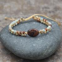Gemstone Bracelets with Knot Cord Round Adjustable & fashion jewelry & Unisex mixed colors Length Approx 17 cm Sold By PC