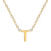 Edelstahl Schmuck Halskette, 304 Edelstahl, mit Verlängerungskettchen von 5cm, Modeschmuck & Buchstaben sind von A bis Z & unisex, keine, Länge:ca. 45 cm, verkauft von PC