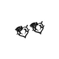 Stainless Steel Stud Earrings 304 Stainless Steel Heart Vacuum Ion Plating fashion jewelry & for woman & hollow Sold By Pair