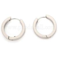 Stainless Steel Huggie Hoop Earring, 304 Stainless Steel, Donut, fashion jewelry & for woman, original color, 3x16.50mm, Sold By Pair