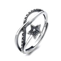 Sterling Silver Κοσμήματα δάχτυλο του δακτυλίου, 925 ασημένιο ασήμι, Αστέρι, κοσμήματα μόδας & για τη γυναίκα, νικέλιο, μόλυβδο και κάδμιο ελεύθεροι, 11mm, Sold Με PC